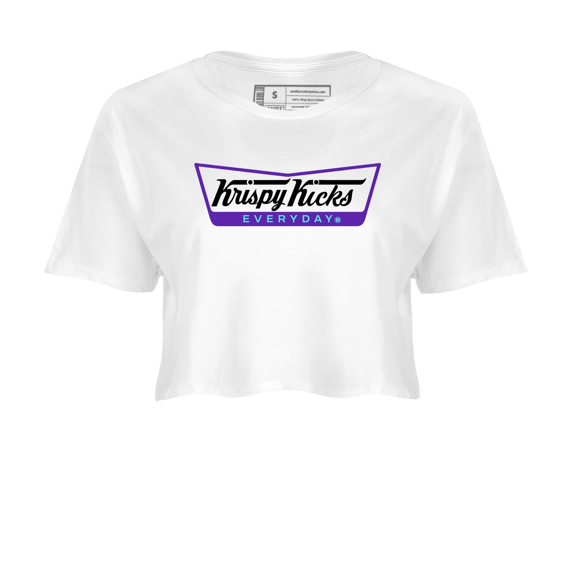 Air Jordan 5 Grape Graphic shirts Krispy Kicks shirts 5 Retro Grape best t-shirts to wear with jordans SNRT Sneaker Tees unisex cotton White 2 crop tee