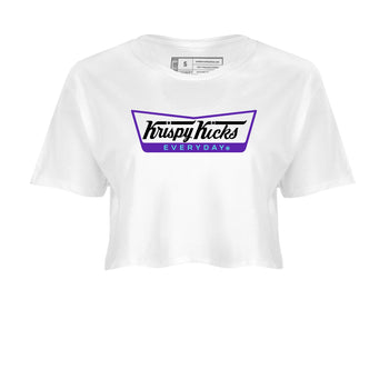 Air Jordan 5 Grape Graphic shirts Krispy Kicks shirts 5 Retro Grape best t-shirts to wear with jordans SNRT Sneaker Tees unisex cotton White 2 crop tee