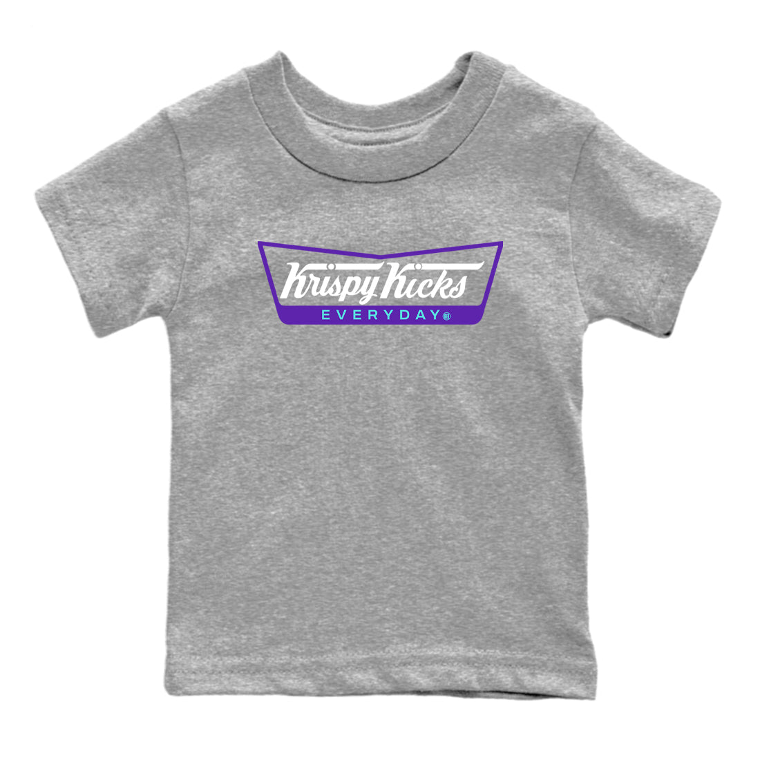 Air Jordan 5 Grape Graphic shirts Krispy Kicks shirts 5 Retro Grape best t-shirts to wear with jordans SNRT Sneaker Tees Youth Baby Heather Grey 2 tee