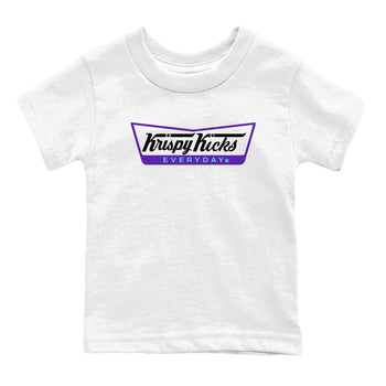 Air Jordan 5 Grape Graphic shirts Krispy Kicks shirts 5 Retro Grape best t-shirts to wear with jordans SNRT Sneaker Tees Youth Baby White 2 tee