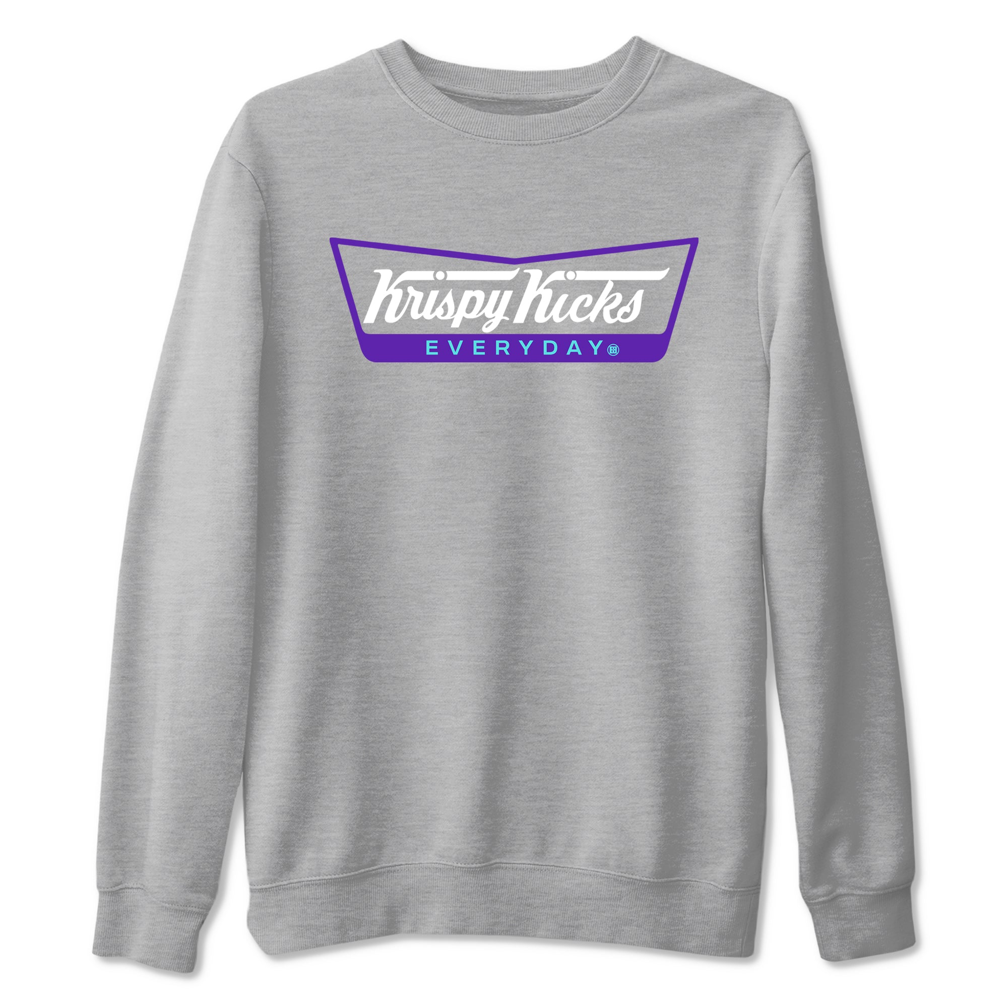 Air Jordan 5 Grape Graphic shirts Krispy Kicks shirts 5 Retro Grape best t-shirts to wear with jordans SNRT Sneaker Tees unisex cotton Heather Grey 2 shirts