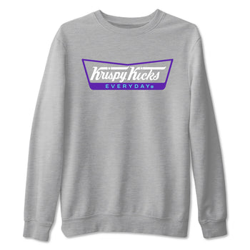 Air Jordan 5 Grape Graphic shirts Krispy Kicks shirts 5 Retro Grape best t-shirts to wear with jordans SNRT Sneaker Tees unisex cotton Heather Grey 2 shirts