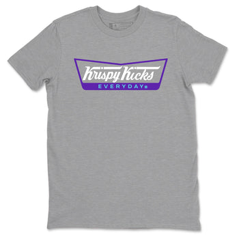 Air Jordan 5 Grape Graphic shirts Krispy Kicks shirts 5 Retro Grape best t-shirts to wear with jordans SNRT Sneaker Tees unisex cotton Heather Grey 2 shirts