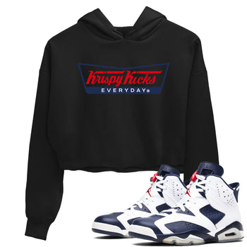 6s Olympic shirts to match jordans Krispy Kicks sneaker match tees Air Jordan 6 Olympic SNRT Sneaker Tees streetwear brand Black 1 crop tee