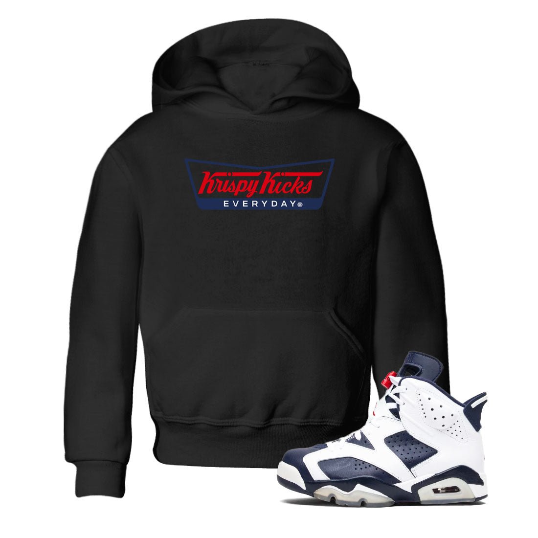 6s Olympic shirts to match jordans Krispy Kicks sneaker match tees Air Jordan 6 Olympic SNRT Sneaker Tees streetwear brand Baby and Youth Black 1 cotton tee