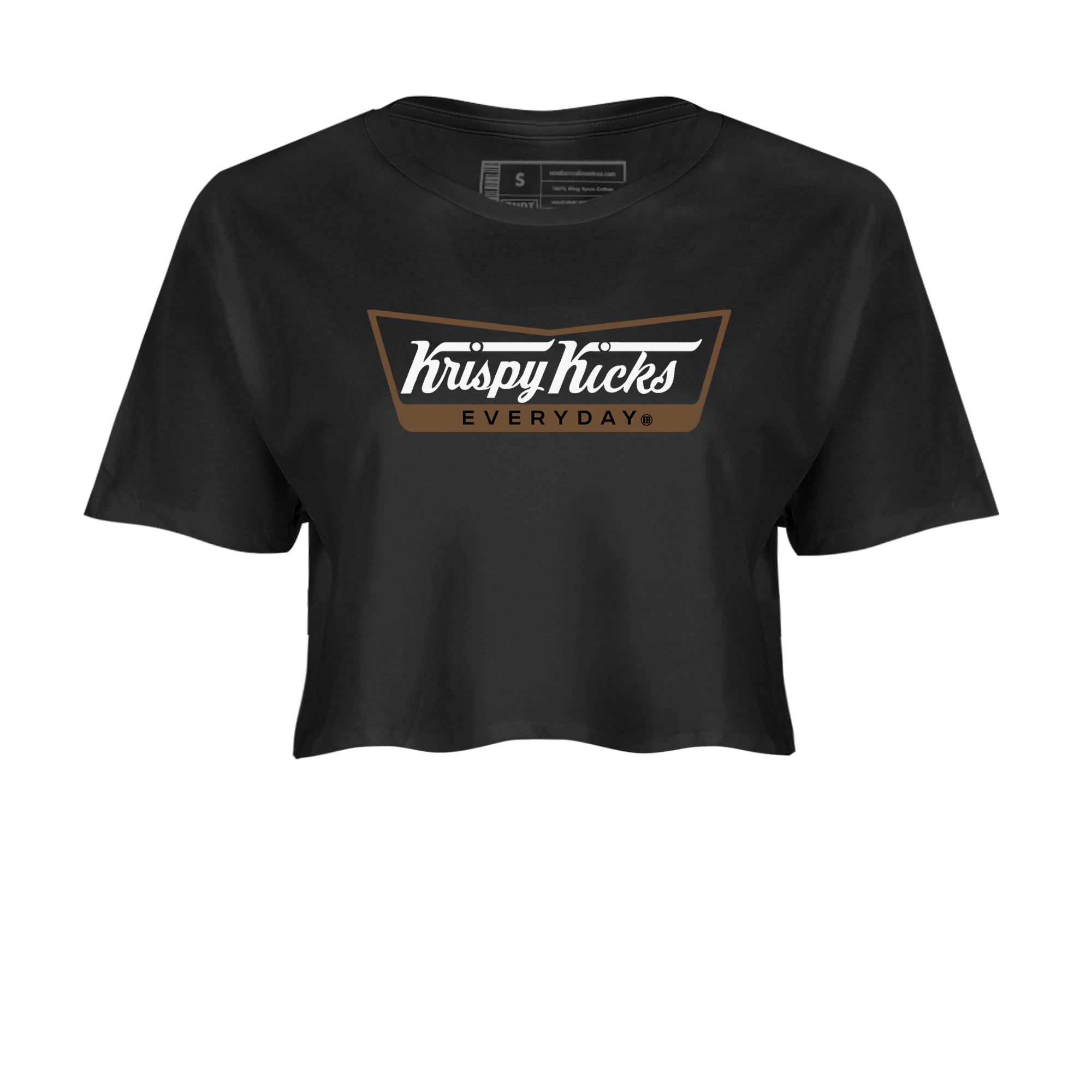 Jordan Jumpman Jack TR Travis Scott Dark Mocha shirts to match jordans Krispy Kicks sneaker match tees Jordan Jumpman Jack Travis Scott Dark Mocha match shoes to clothes SNRT Sneaker Tees unisex cotton Black 2 crop tee