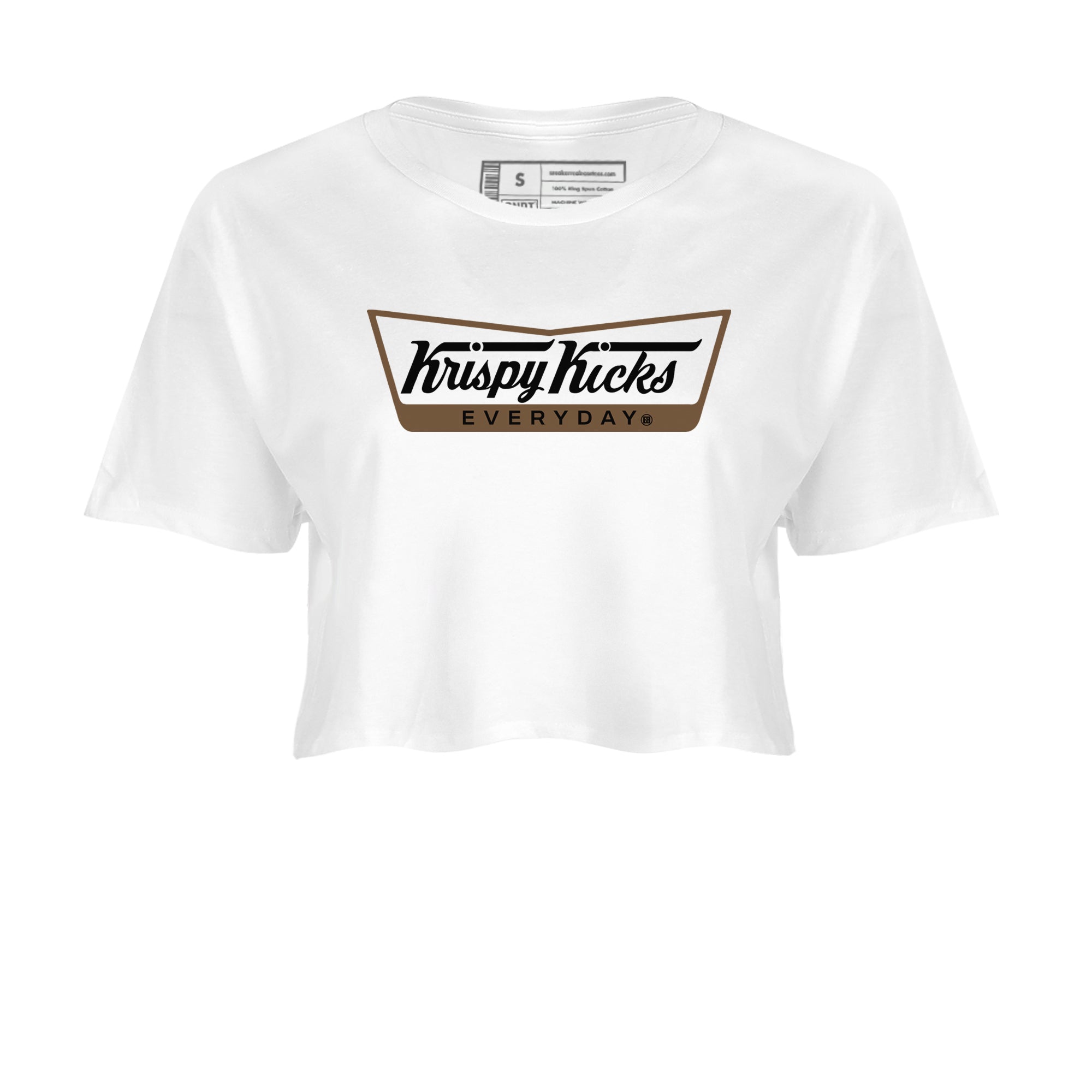 Jordan Jumpman Jack TR Travis Scott Dark Mocha shirts to match jordans Krispy Kicks sneaker match tees Jordan Jumpman Jack Travis Scott Dark Mocha match shoes to clothes SNRT Sneaker Tees unisex cotton White 2 crop tee