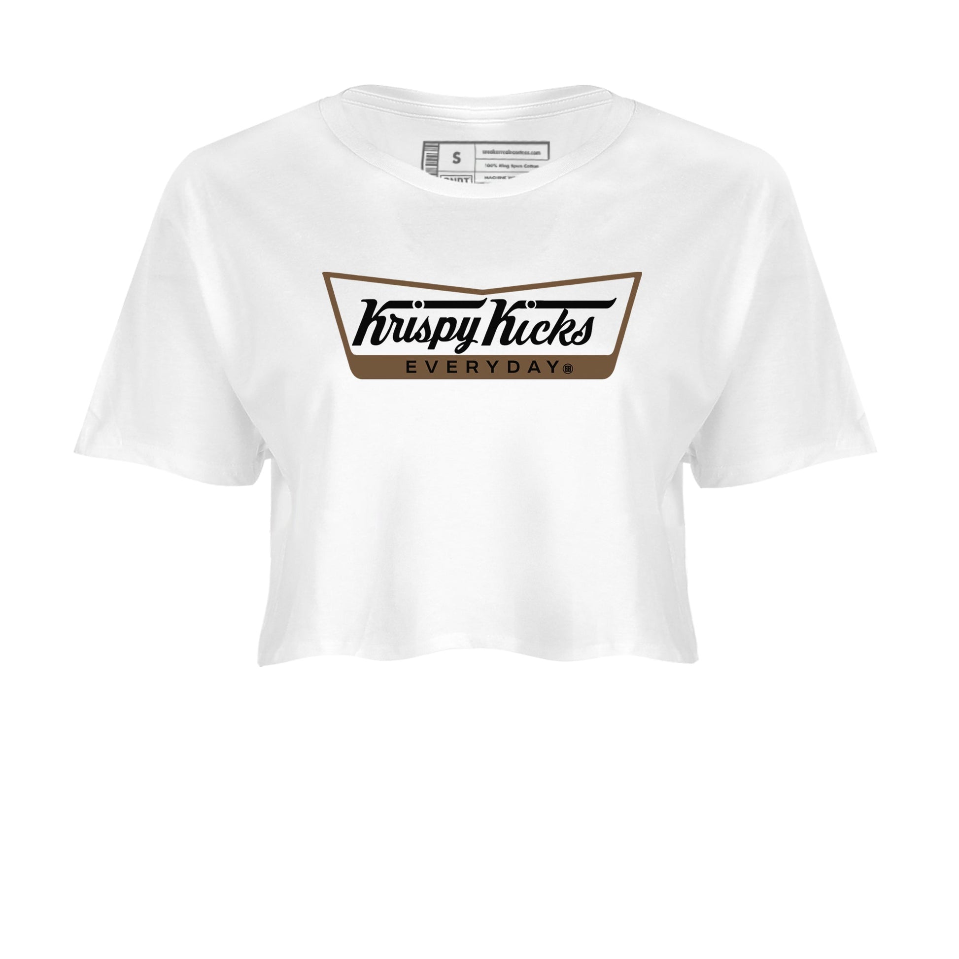 Jordan Jumpman Jack TR Travis Scott Dark Mocha shirts to match jordans Krispy Kicks sneaker match tees Jordan Jumpman Jack Travis Scott Dark Mocha match shoes to clothes SNRT Sneaker Tees unisex cotton White 2 crop tee