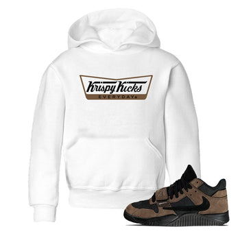 Jordan Jumpman Jack TR Travis Scott Dark Mocha shirts to match jordans Krispy Kicks sneaker match tees Jordan Jumpman Jack Travis Scott Dark Mocha match shoes to clothes SNRT Sneaker Tees Youth Baby White 1 tee