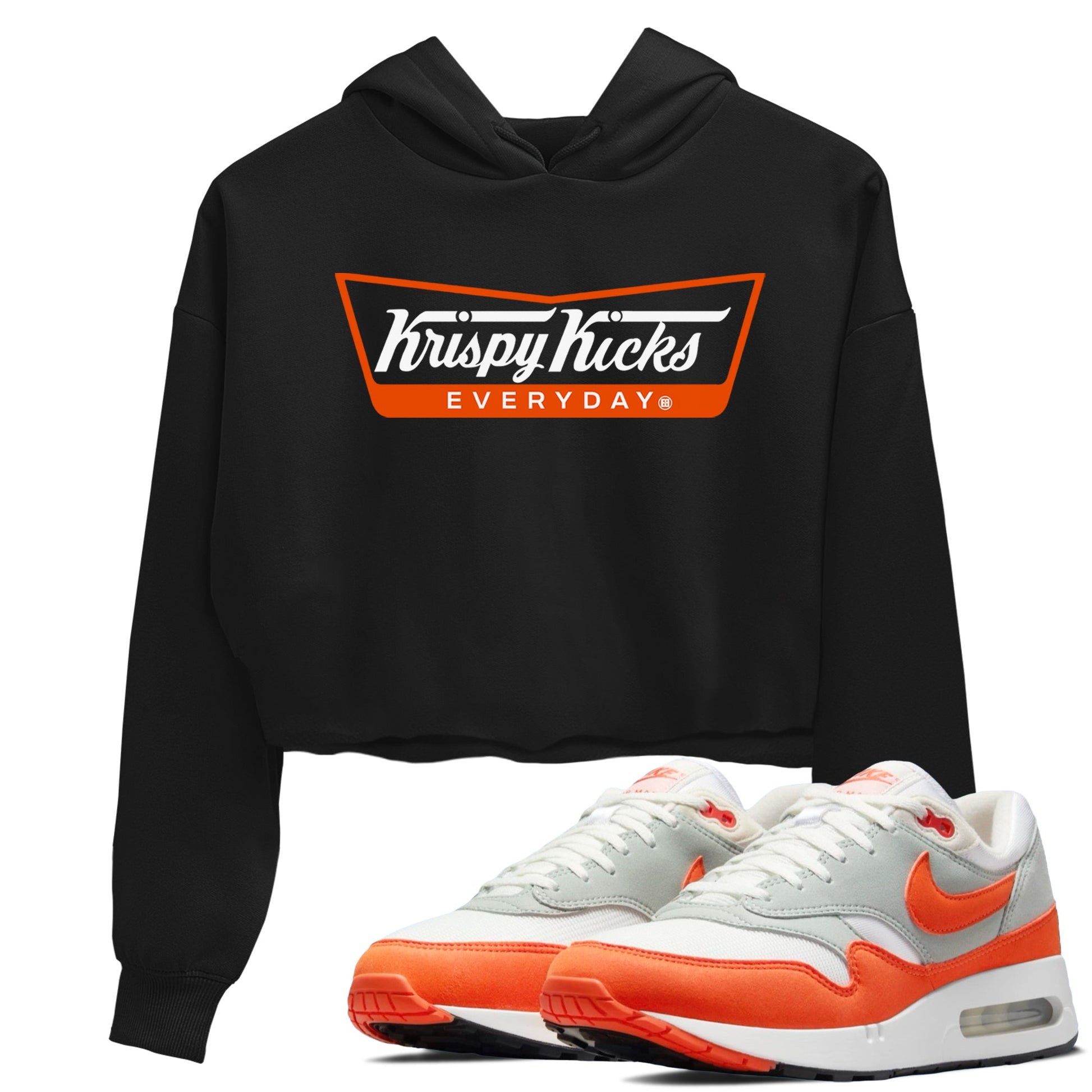 Air Max 1 OG '86 'Summit White and Cosmic Clay shirts to match jordans Krispy Kicks sneaker match tees Air Max 1 Cosmic Clay match shoes to clothes SNRT Sneaker Tees unisex cotton Black 1 crop tee