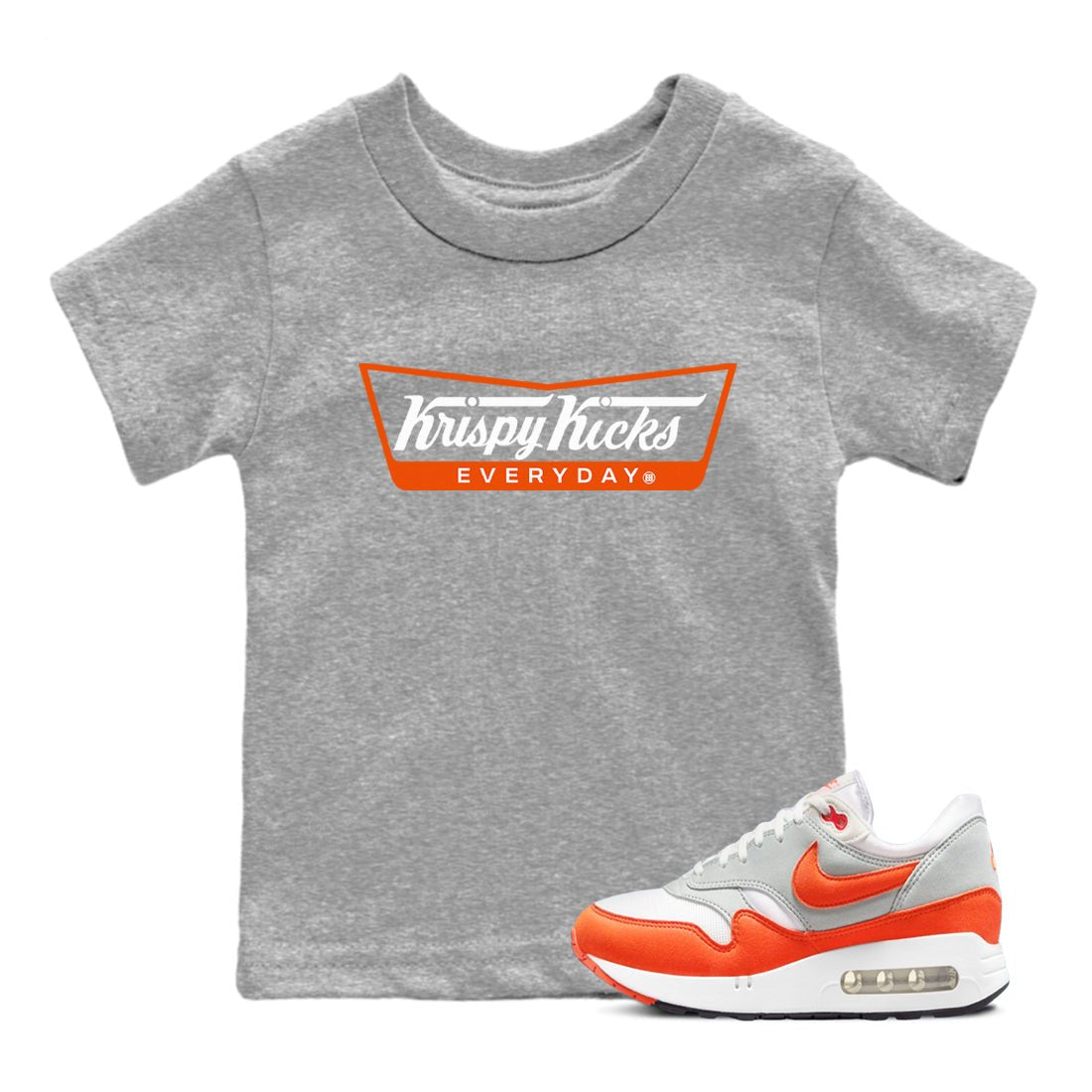 Air Max 1 OG '86 'Summit White and Cosmic Clay shirts to match jordans Krispy Kicks sneaker match tees Air Max 1 Cosmic Clay match shoes to clothes SNRT Sneaker Tees Youth Baby Heather Grey 1 tee