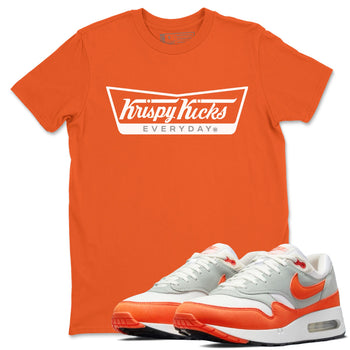Air Max 1 OG '86 'Summit White and Cosmic Clay shirts to match jordans Krispy Kicks sneaker match tees Air Max 1 Cosmic Clay match shoes to clothes SNRT Sneaker Tees unisex cotton Orange 1 shirts