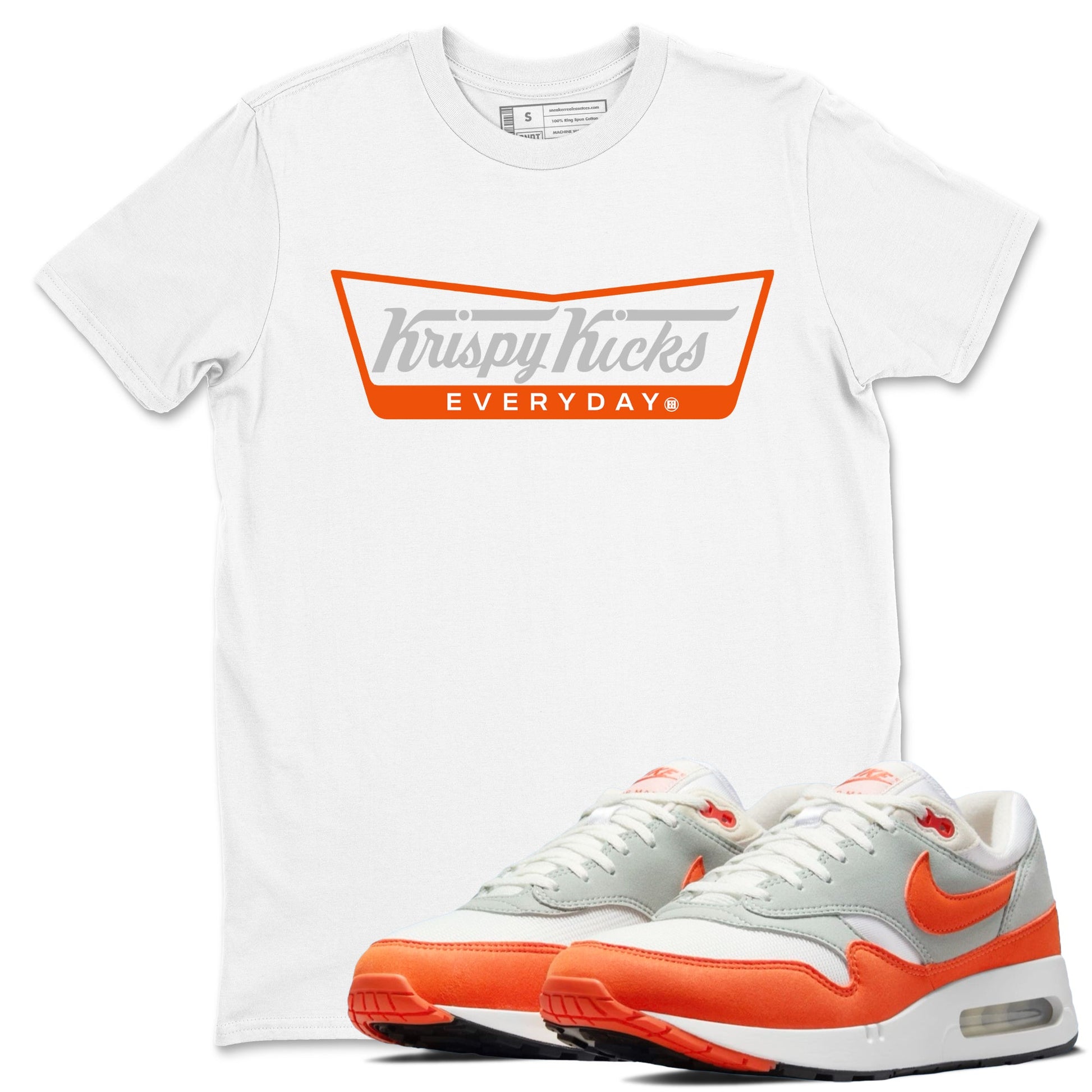 Air Max 1 OG '86 'Summit White and Cosmic Clay shirts to match jordans Krispy Kicks sneaker match tees Air Max 1 Cosmic Clay match shoes to clothes SNRT Sneaker Tees unisex cotton White 1 shirts