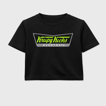 Sneaker match tees – Sneaker Tees To Match Air Max 90 Neon Yellow Shoes – Krispy Kicks Crop T-Shirt Black 2