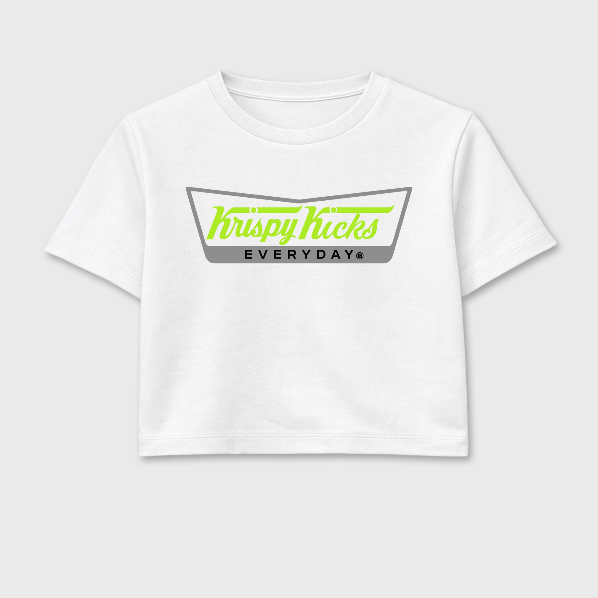 Sneaker match tees – Sneaker Tees To Match Air Max 90 Neon Yellow Shoes – Krispy Kicks Crop T-Shirt White 2