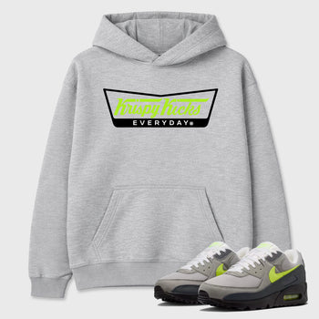 Sneaker match tees – Sneaker Tees To Match Air Max 90 Neon Yellow Shoes – Krispy Kicks Tee Heather Grey 1