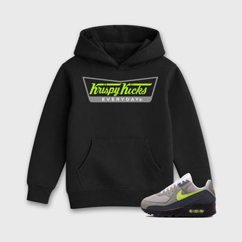 Sneaker match tees – Sneaker Tees To Match Air Max 90 Neon Yellow Shoes – Krispy Kicks Kids T-Shirt Black 1