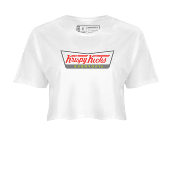 Sneaker Threads – Sneaker Tees To Match Air Max 90 Spruce Aura and Ghost Green – Krispy Kicks Crop Tee White 2. Perfect for Jordan releases 2025 colorways.
