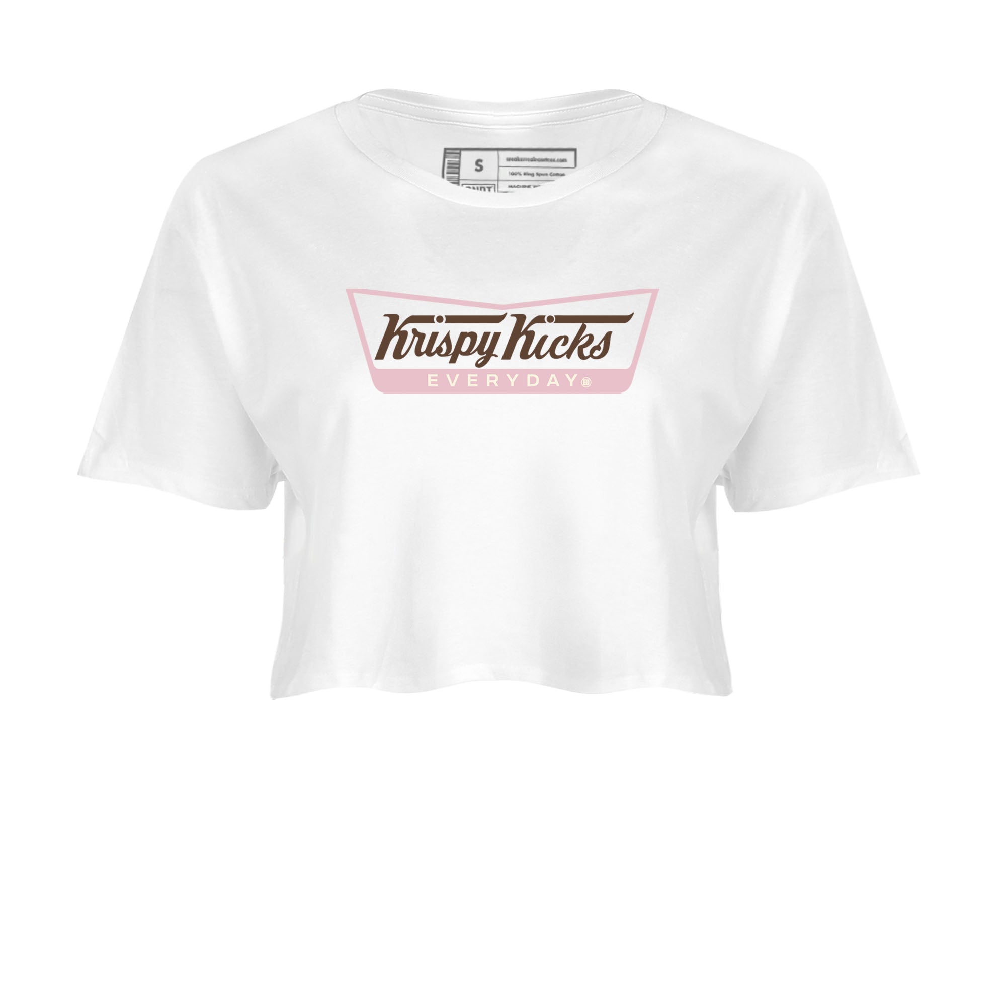 Dunk Cacao Wow And Pink Foam shirts to match jordans Krispy Kicks sneaker match tees Dunk Cacao Wow And Pink Foam SNRT Sneaker Tees streetwear brand White 2 crop tee