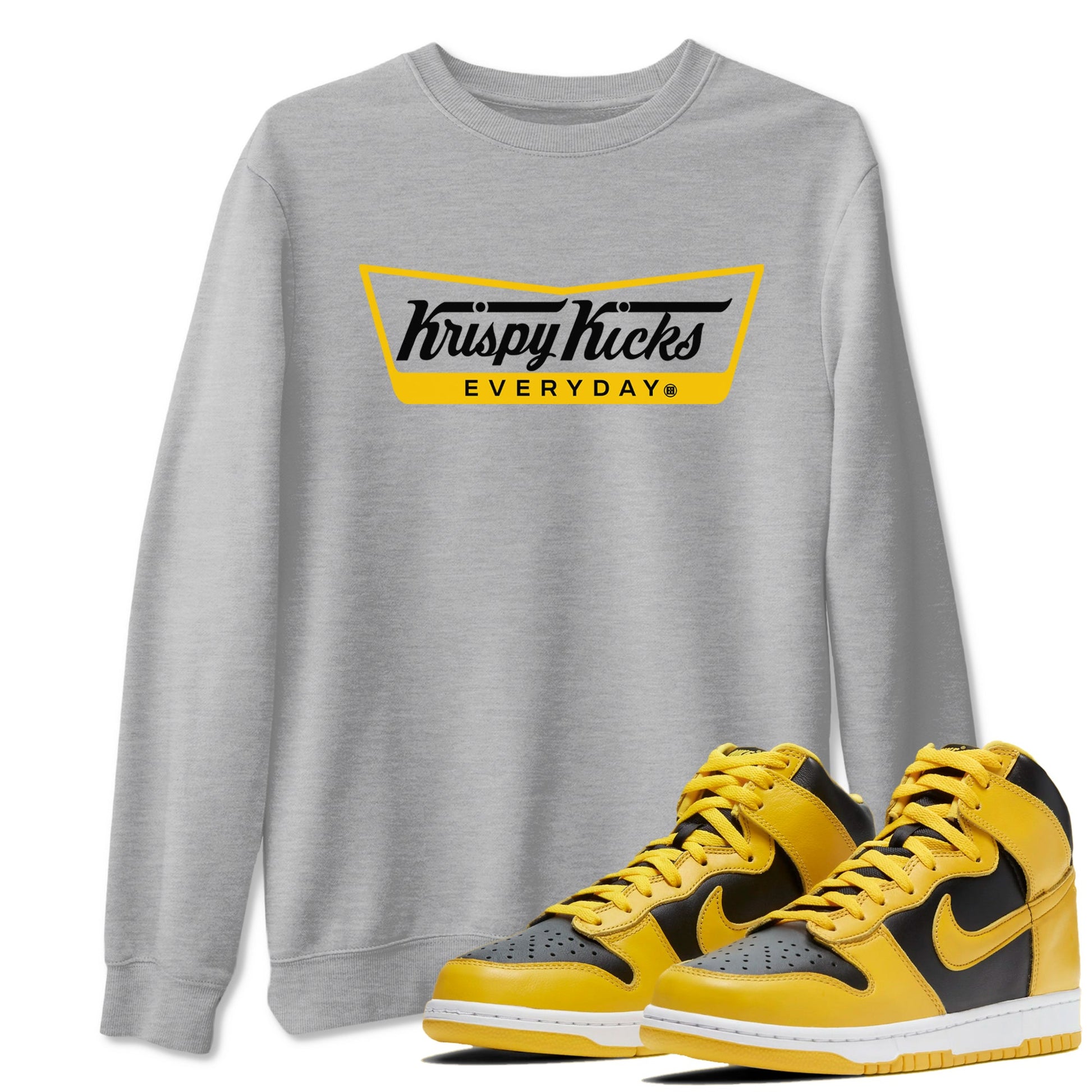 Dunk High Pollen Shirts To Match Jordans Krispy Kicks sneaker match tees Dunk High Iowa Tee SNRT Sneaker Release Tees unisex cotton Heather Grey 1 crew neck shirts