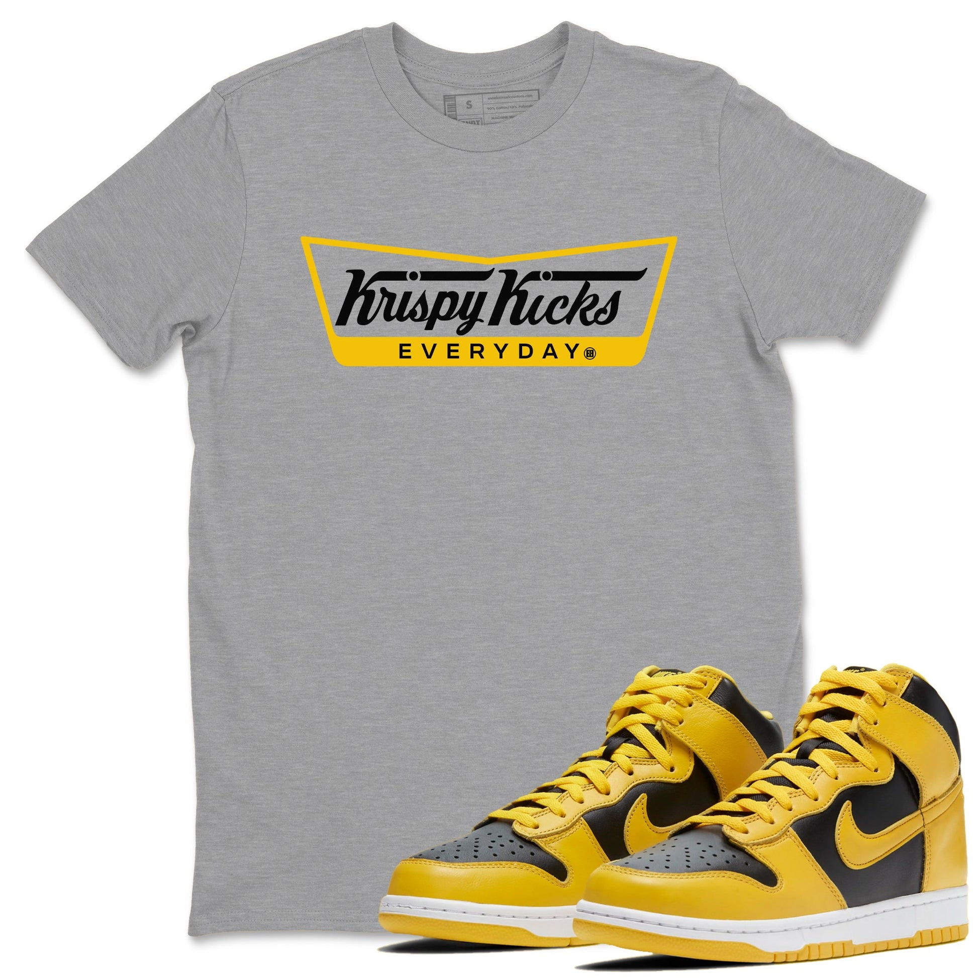 Dunk High Pollen Shirts To Match Jordans Krispy Kicks sneaker match tees Dunk High Iowa Tee SNRT Sneaker Release Tees unisex cotton Heather Grey 1 crew neck shirts