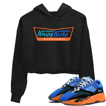 Yeezy 700 Bright Blue shirts to match jordans Krispy Kicks sneaker match tees Yeezy 700 Bright Blue match shoes to clothes SNRT Sneaker Tees unisex cotton Black 1 crop tee