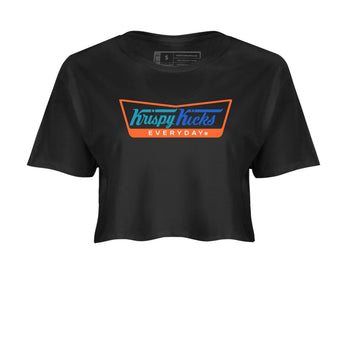 Yeezy 700 Bright Blue shirts to match jordans Krispy Kicks sneaker match tees Yeezy 700 Bright Blue match shoes to clothes SNRT Sneaker Tees unisex cotton Black 2 crop tee