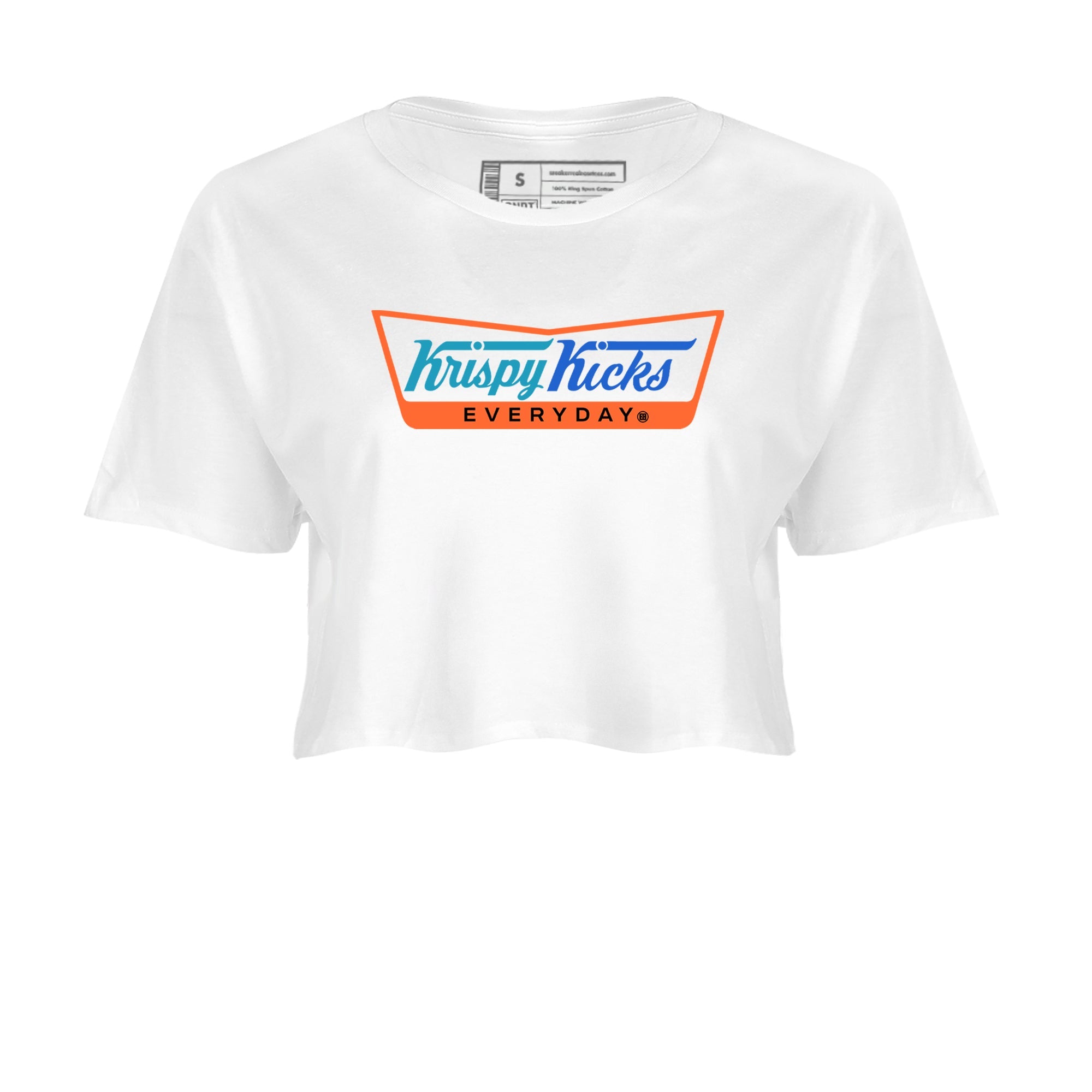 Yeezy 700 Bright Blue shirts to match jordans Krispy Kicks sneaker match tees Yeezy 700 Bright Blue match shoes to clothes SNRT Sneaker Tees unisex cotton White 2 crop tee