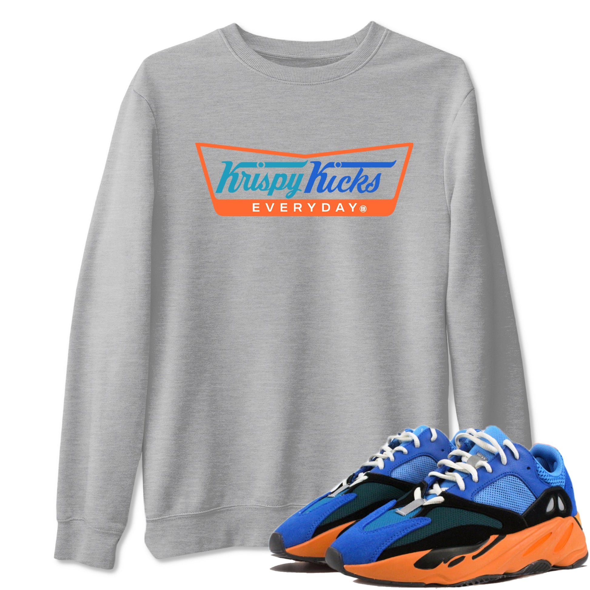 Yeezy 700 Bright Blue shirts to match jordans Krispy Kicks sneaker match tees Yeezy 700 Bright Blue match shoes to clothes SNRT Sneaker Tees unisex cotton Heather Grey 1 shirts