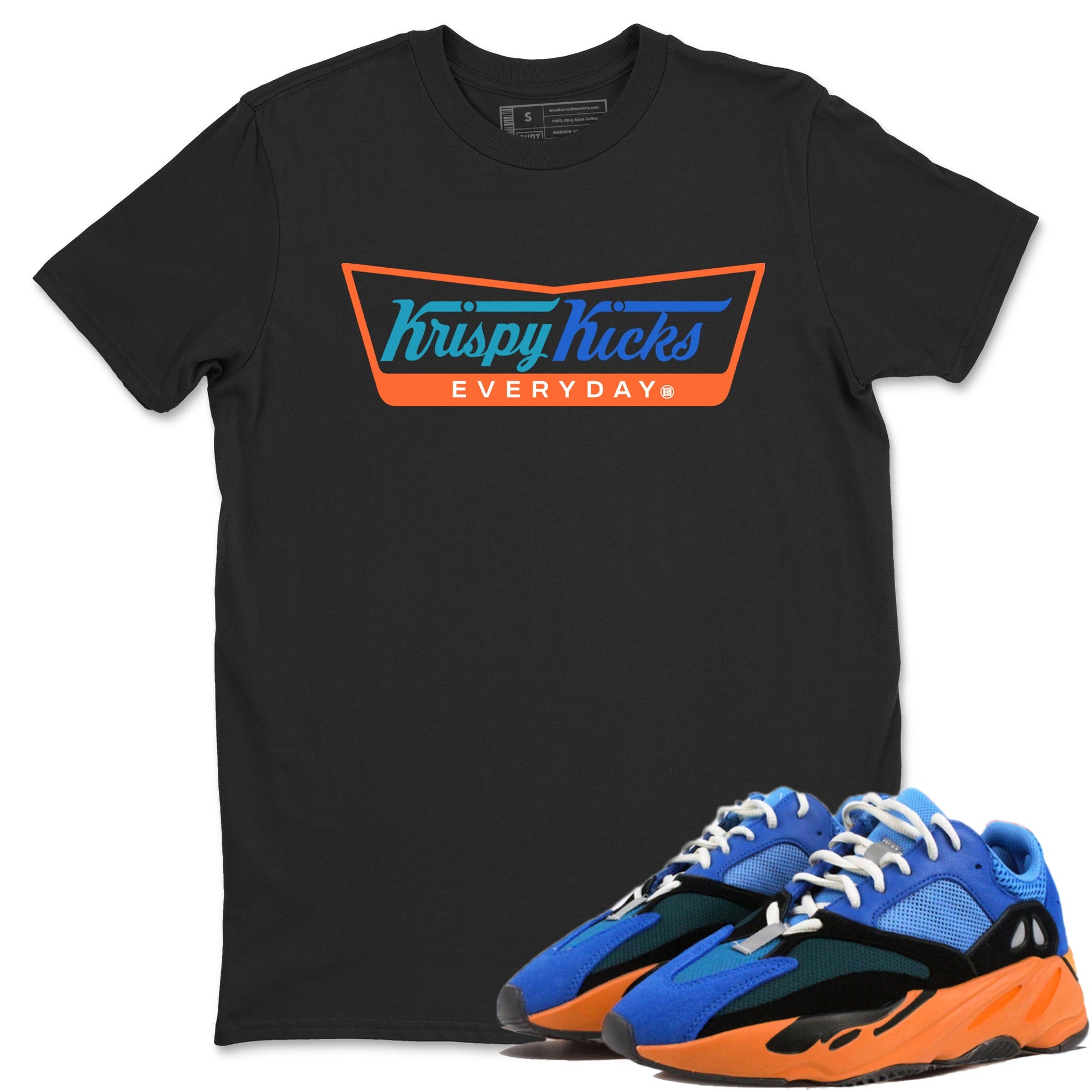 Yeezy 700 Bright Blue shirts to match jordans Krispy Kicks sneaker match tees Yeezy 700 Bright Blue match shoes to clothes SNRT Sneaker Tees unisex cotton Black 1 shirts