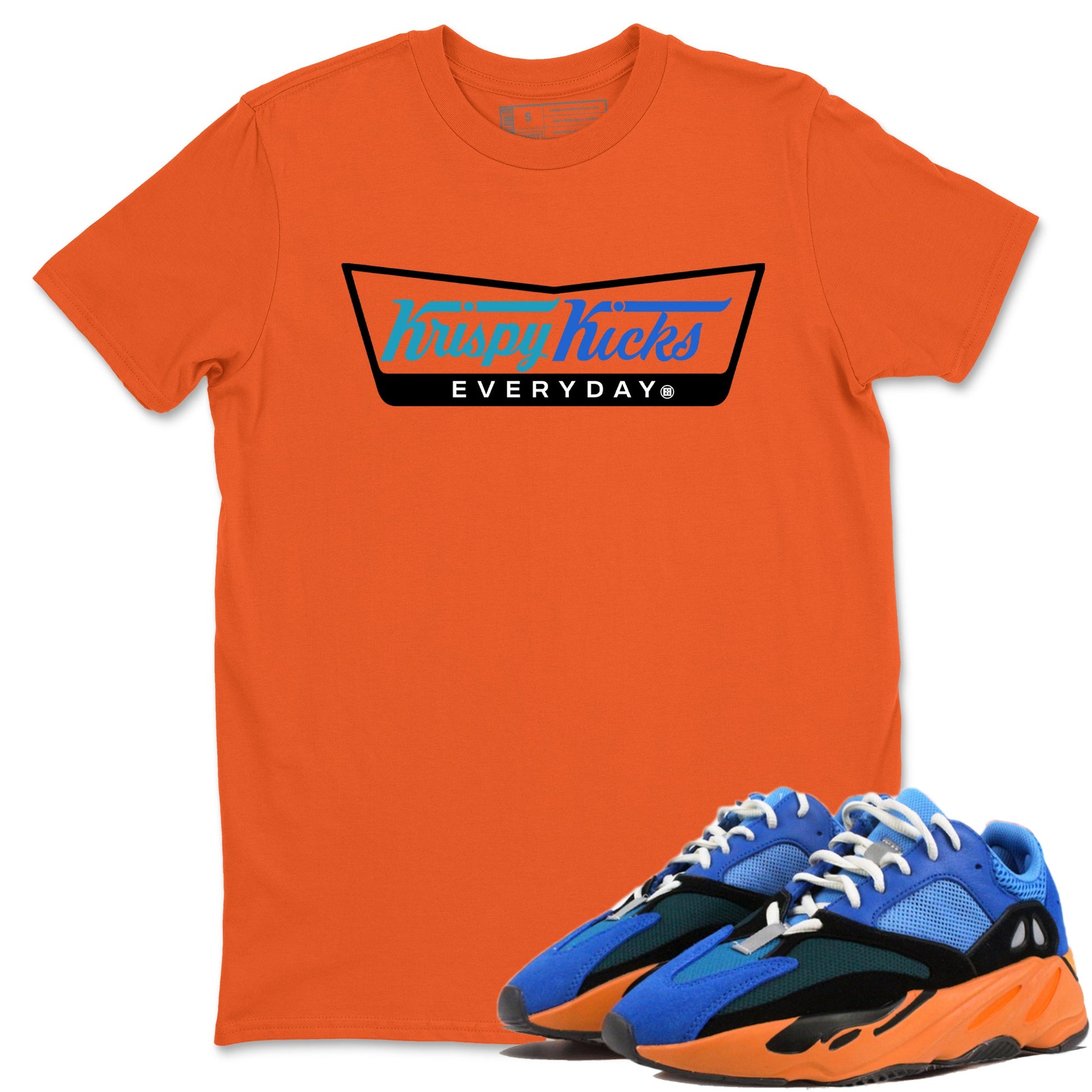 Yeezy 700 Bright Blue shirts to match jordans Krispy Kicks sneaker match tees Yeezy 700 Bright Blue match shoes to clothes SNRT Sneaker Tees unisex cotton Orange 1 shirts