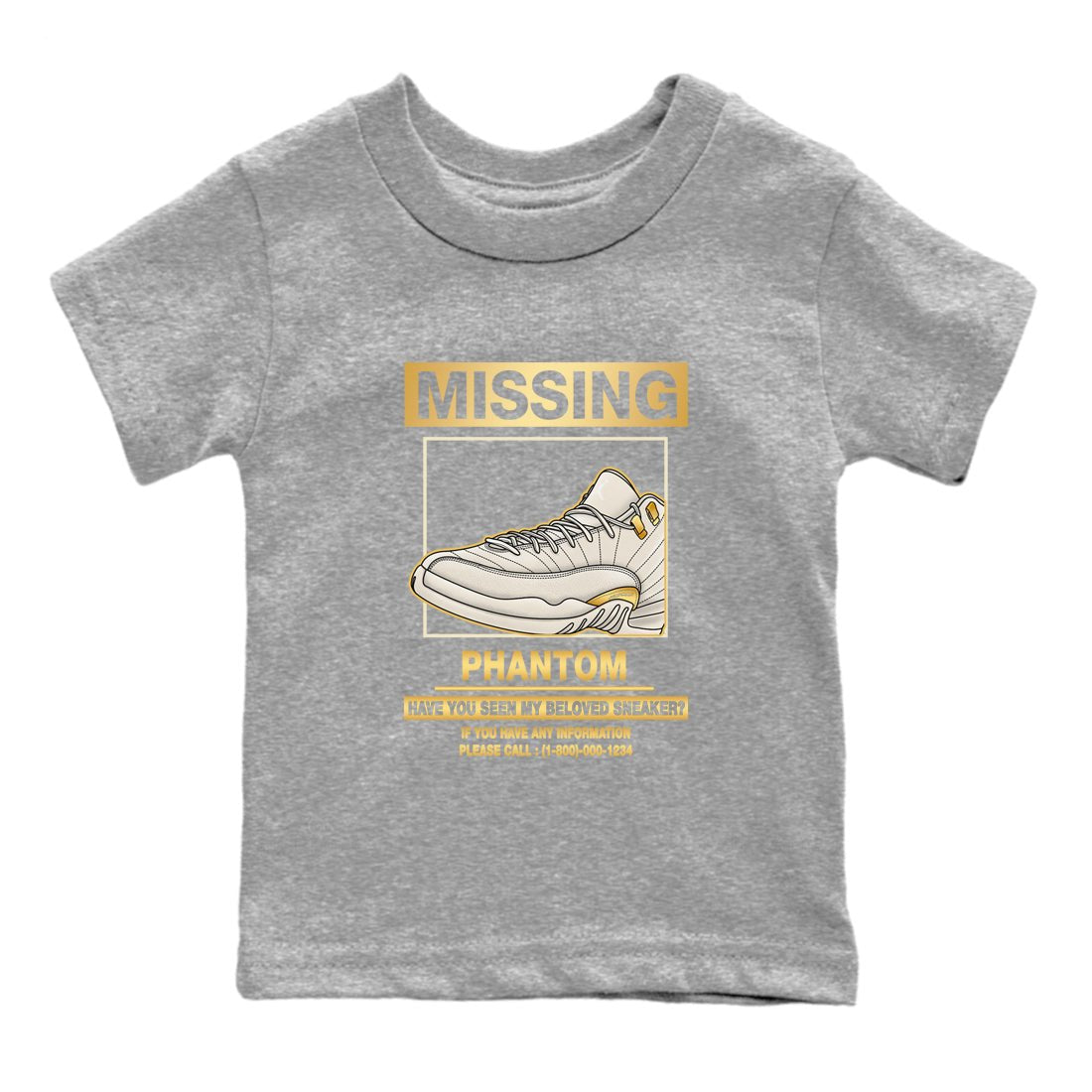 Missing Sneaker SNRT Sneaker Tees Kids - Air Jordan 12 Phantom - SNRT Sneaker T-shirts