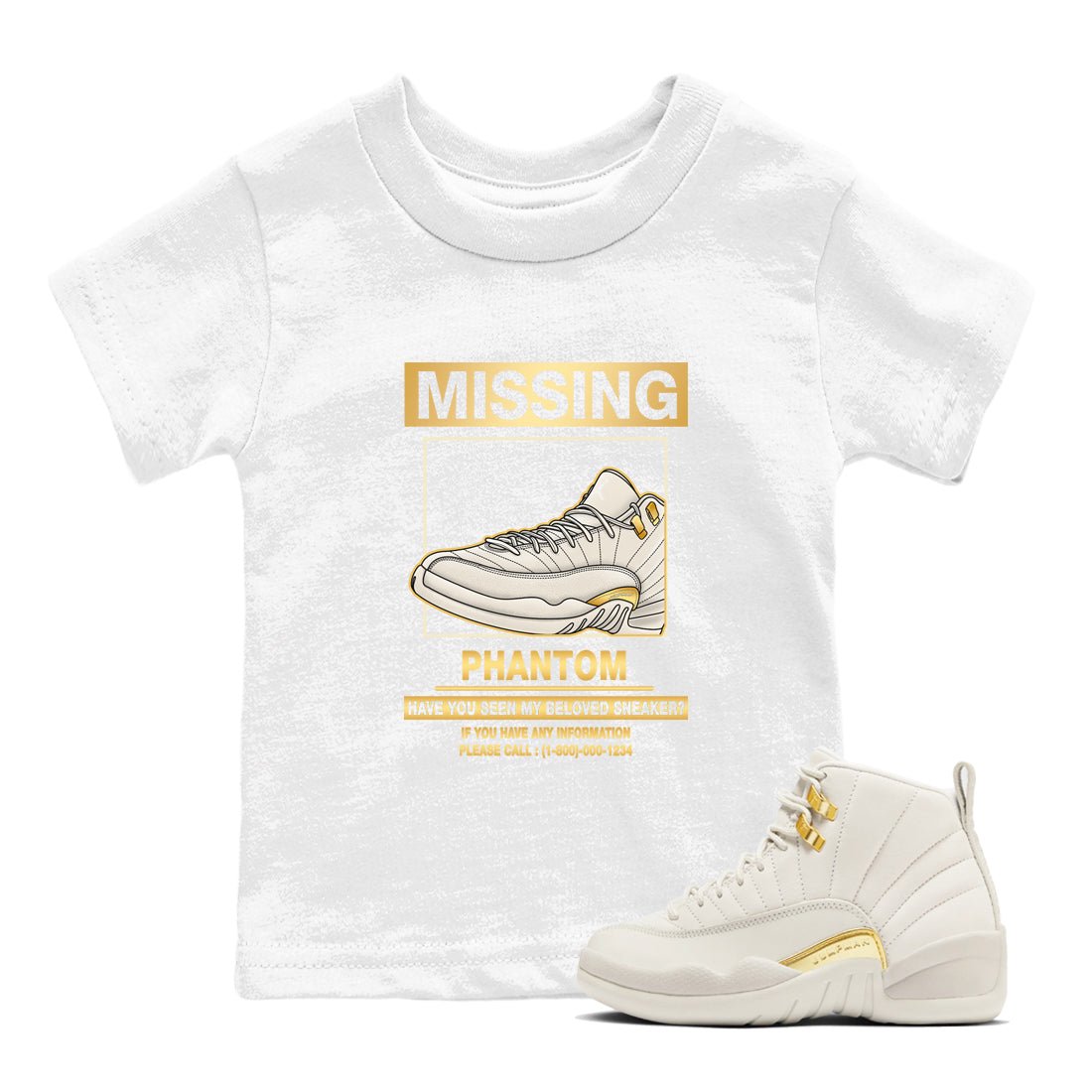 Missing Sneaker SNRT Sneaker Tees Kids - Air Jordan 12 Phantom - SNRT Sneaker T-shirts