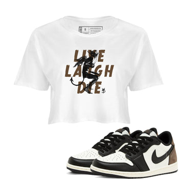 1s Mocha shirts to match jordans Laughing Devil unique Halloween sneaker tee Air Jordan 1 Mocha SNRT Sneaker Release Tees unisex cotton White 1 Crop Shirts