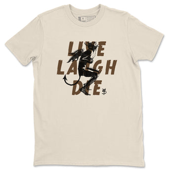 1s Mocha shirts to match jordans Laughing Devil unique Halloween sneaker tee Air Jordan 1 Mocha SNRT Sneaker Release Tees unisex cotton Natural 2 crew neck shirts
