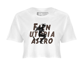 1s Travis Scott Velvet Brown shirts to match jordans Laughing Devil best t shirts to wear with jordans Travis Scott x Air Jordan 1 Low OG Velvet Brown match shoes to clothes SNRT Sneaker Tees unisex cotton White 2 crop tee