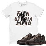 1s Travis Scott Velvet Brown shirts to match jordans Laughing Devil best t shirts to wear with jordans Travis Scott x Air Jordan 1 Low OG Velvet Brown match shoes to clothes SNRT Sneaker Tees unisex cotton White 1 shirts