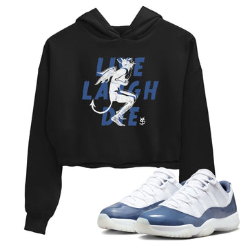 11s Diffused Blue shirts to match jordans Laughing Devil unique Halloween sneaker tee Air Jordan 11 Diffused Blue SNRT Sneaker Release Tees unisex cotton Black 1 Crop Shirts