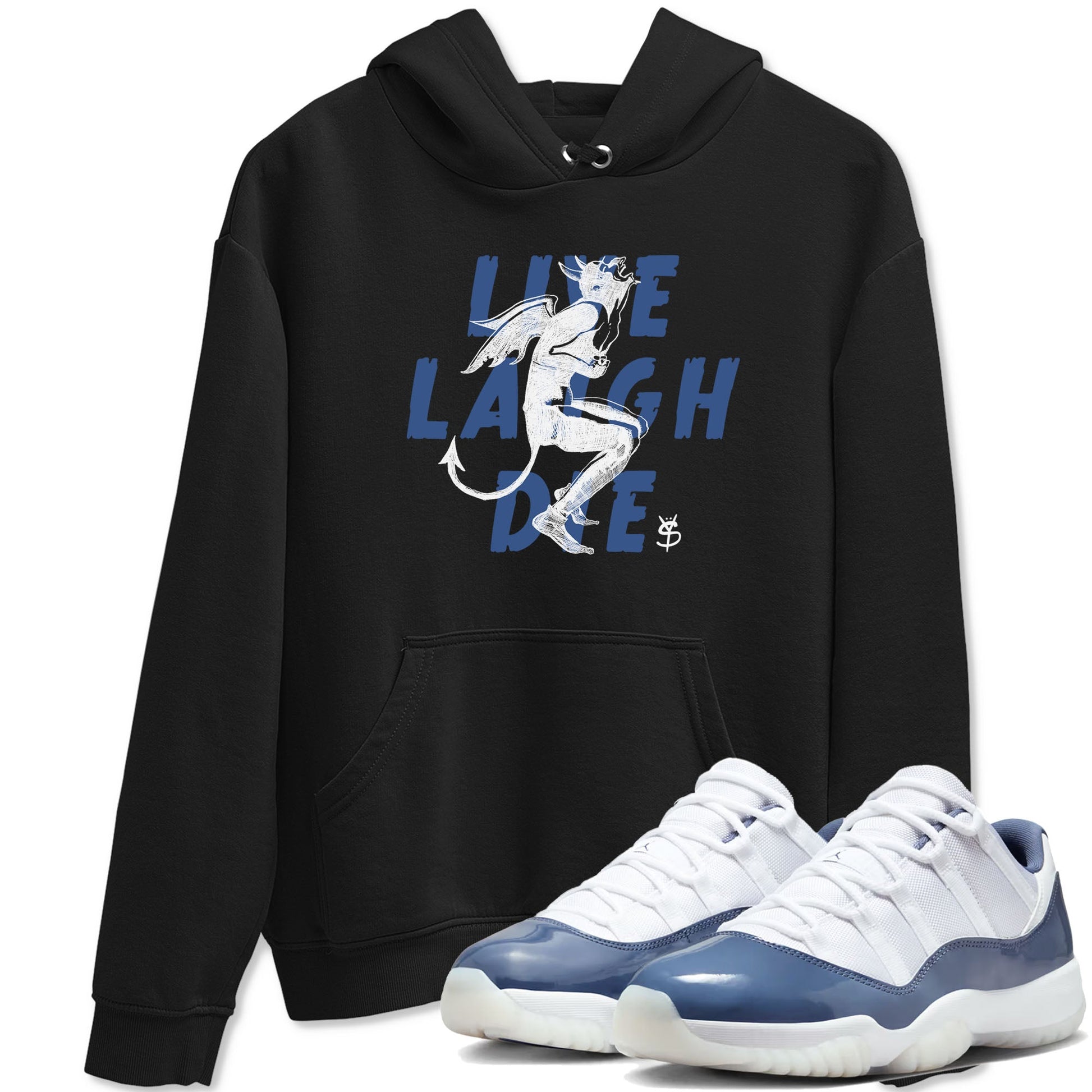 11s Diffused Blue shirts to match jordans Laughing Devil unique Halloween sneaker tee Air Jordan 11 Diffused Blue SNRT Sneaker Release Tees unisex cotton Black 1 crew neck shirts