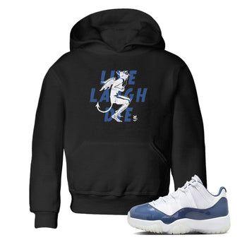 11s Diffused Blue shirts to match jordans Laughing Devil unique Halloween sneaker tee Air Jordan 11 Diffused Blue SNRT Sneaker Release Tees Youth Baby Black 1 crew neck shirts