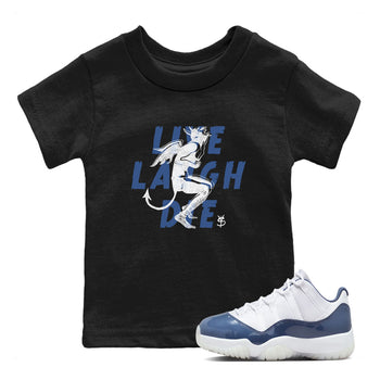 11s Diffused Blue shirts to match jordans Laughing Devil unique Halloween sneaker tee Air Jordan 11 Diffused Blue SNRT Sneaker Release Tees Youth Baby Black 1 crew neck shirts