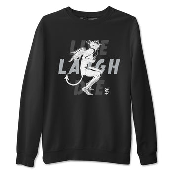 12s Black Wolf Grey shirts to match jordans Laughing Devil unique Halloween sneaker tee Air Jordan 12 Black Wolf Grey SNRT Sneaker Release Tees unisex cotton Black 2 crew neck shirts