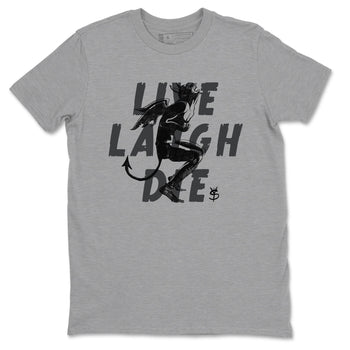 12s Black Wolf Grey shirts to match jordans Laughing Devil unique Halloween sneaker tee Air Jordan 12 Black Wolf Grey SNRT Sneaker Release Tees unisex cotton Heather Grey 2 crew neck shirts