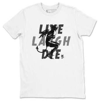 12s Black Wolf Grey shirts to match jordans Laughing Devil unique Halloween sneaker tee Air Jordan 12 Black Wolf Grey SNRT Sneaker Release Tees unisex cotton White 2 crew neck shirts