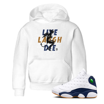 13s Midnight Navy shirts to match jordans Laughing Devil unique Halloween sneaker tee Air Jordan 13 Midnight Navy SNRT Sneaker Release Tees Youth Baby White 1 crew neck shirts
