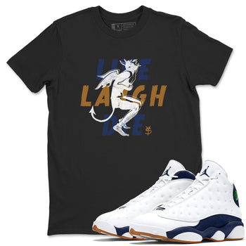 13s Midnight Navy shirts to match jordans Laughing Devil unique Halloween sneaker tee Air Jordan 13 Midnight Navy SNRT Sneaker Release Tees unisex cotton Black 1 crew neck shirts