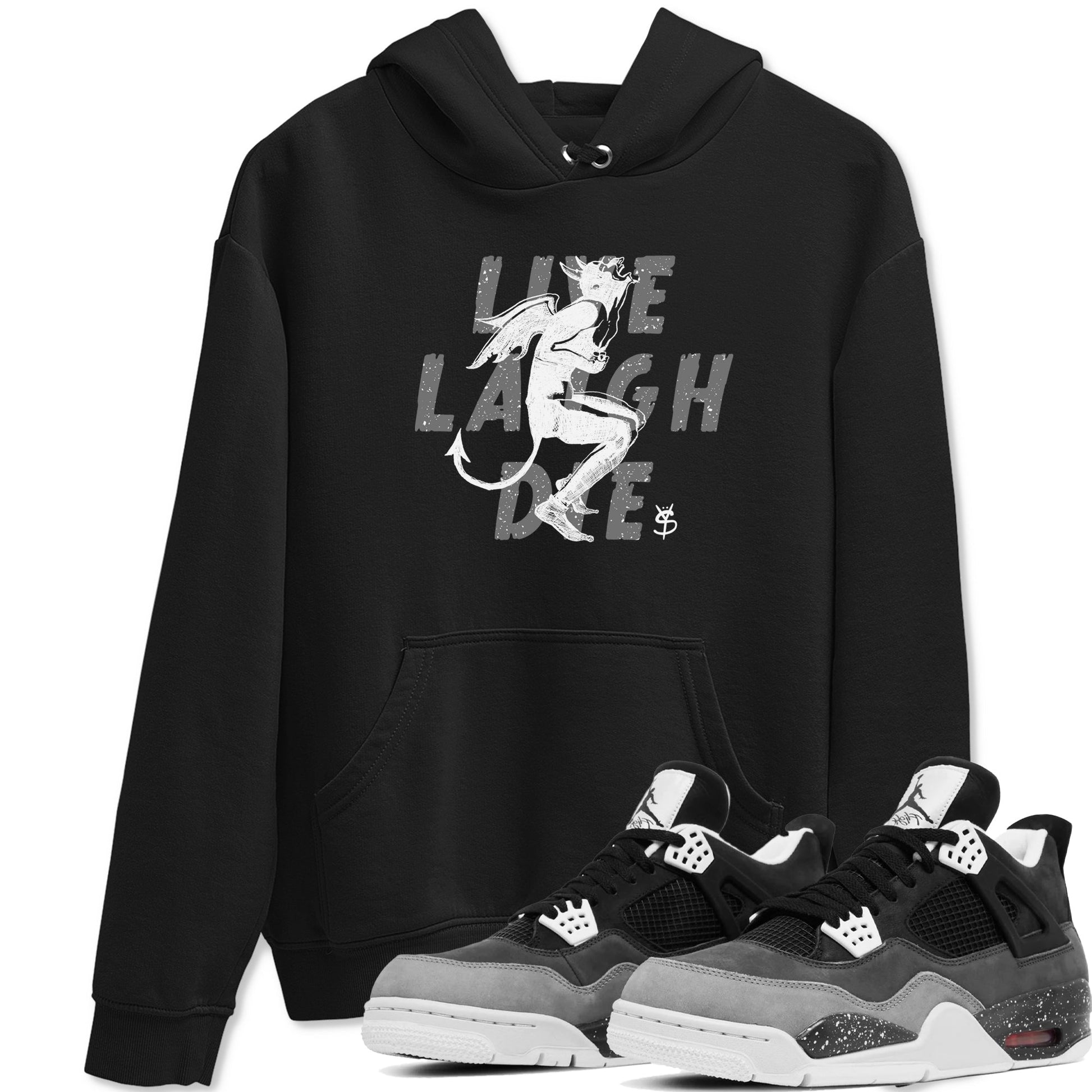 4s Fear shirts to match jordans Laughing Devil sneaker match tees Air Jordan 4 Retro Fear match shoes to clothes SNRT Sneaker Tees unisex cotton Black 1 shirts