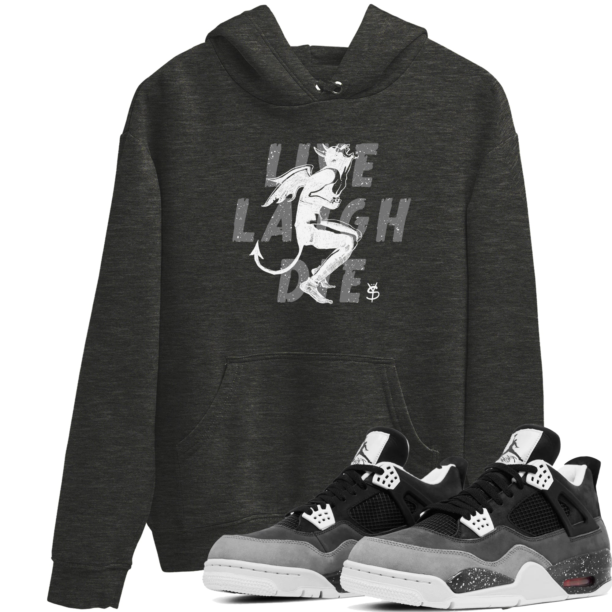 4s Fear shirts to match jordans Laughing Devil sneaker match tees Air Jordan 4 Retro Fear match shoes to clothes SNRT Sneaker Tees unisex cotton Charcoal Heather 1 shirts