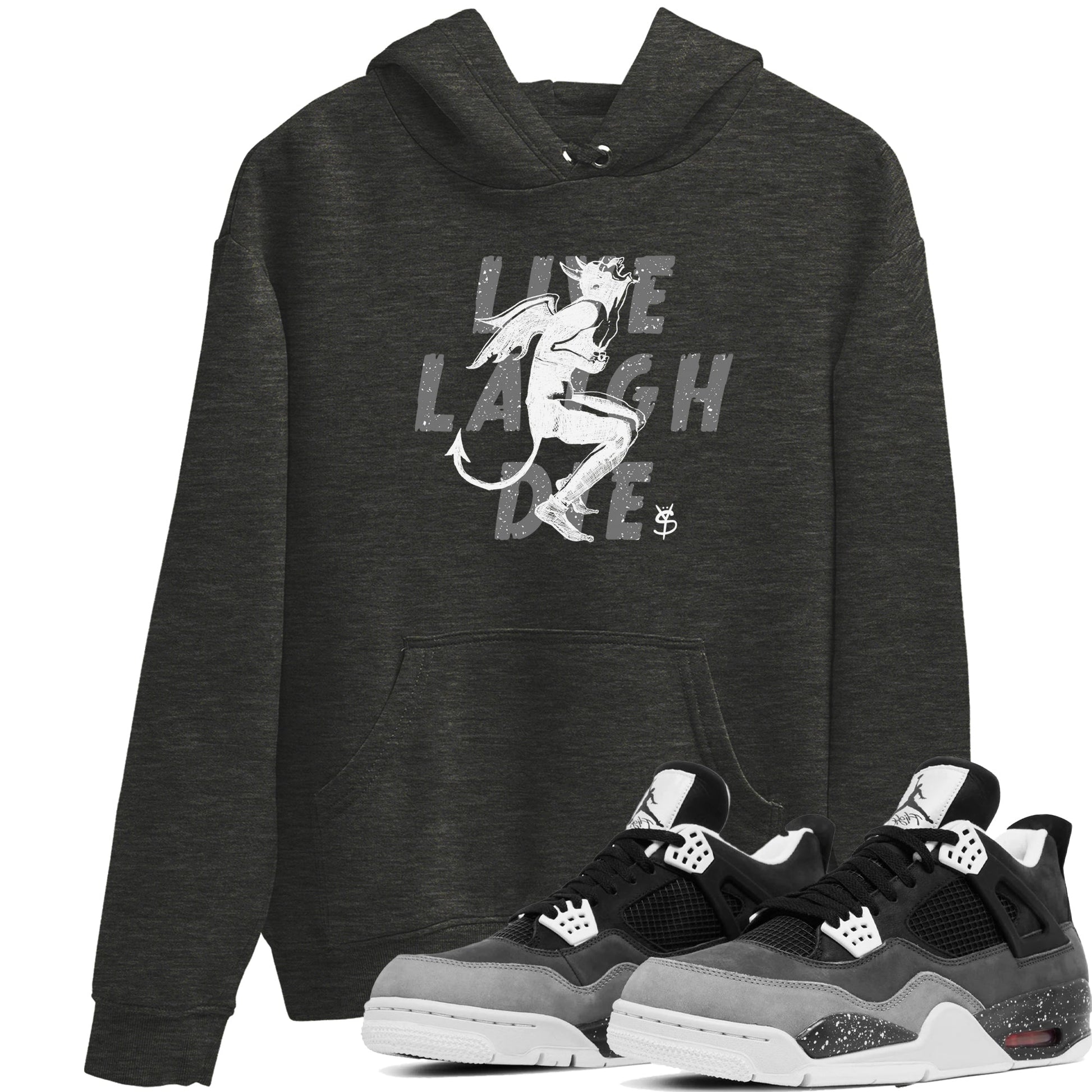 4s Fear shirts to match jordans Laughing Devil sneaker match tees Air Jordan 4 Retro Fear match shoes to clothes SNRT Sneaker Tees unisex cotton Charcoal Heather 1 shirts