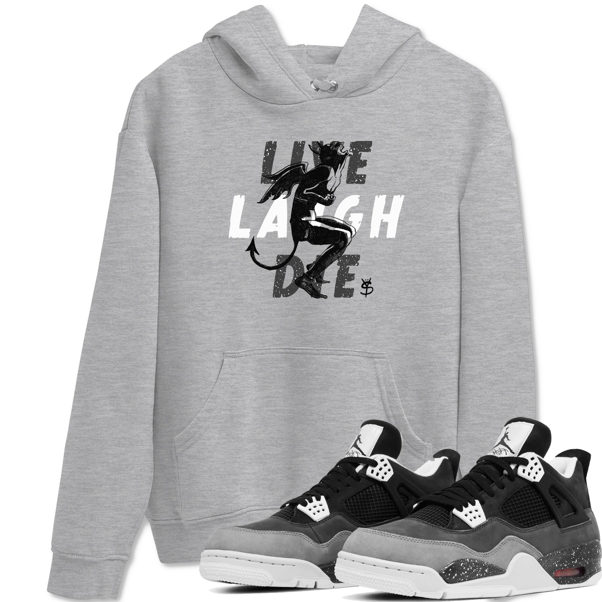 4s Fear shirts to match jordans Laughing Devil sneaker match tees Air Jordan 4 Retro Fear match shoes to clothes SNRT Sneaker Tees unisex cotton Heather Grey 1 shirts